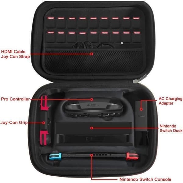 Nintendo Switch Fodral - Subsonic styvt och stötsäkert förvaringsfodral för Switch