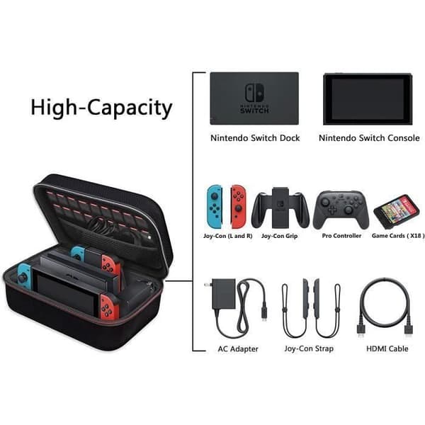 Nintendo Switch Fodral - Subsonic styvt och stötsäkert förvaringsfodral för Switch