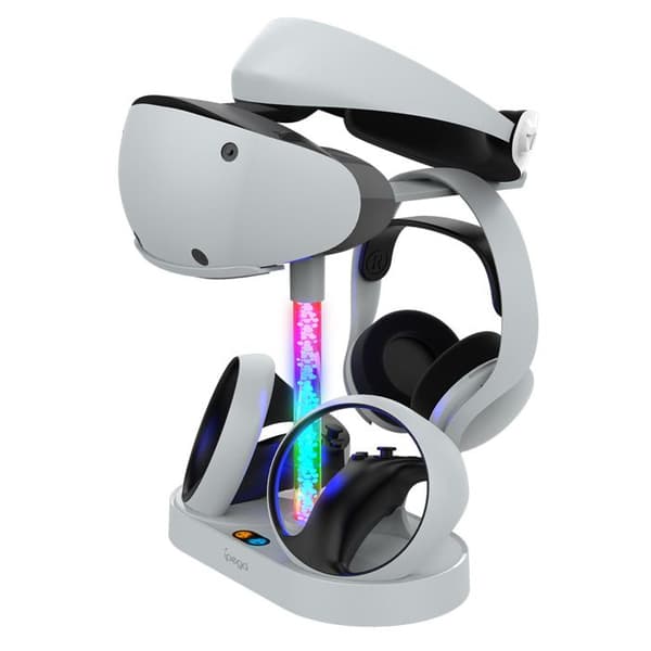 Multifunktionellt Laddningsstativ för PS VR2 med RGB-bakgrundsbelysning Ipega Vit