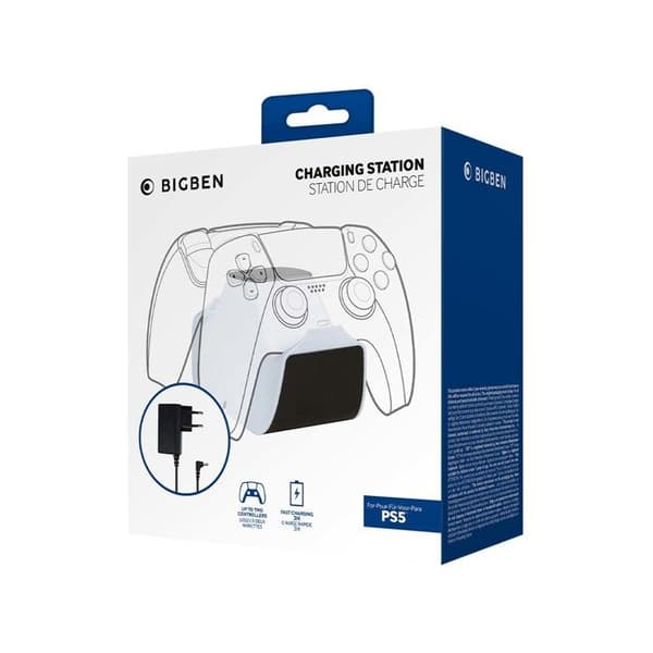 Laddningsbas - PS5 - DualSense - Snabbladdning - 2 kontroller - Metallkopplingar