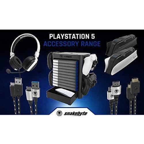 snakebyte PS5 TWIN CHARGE 5 - svart - PlayStation 5 laddstation för DualSense-kontroller, laddare för 2 trådlösa kontroller