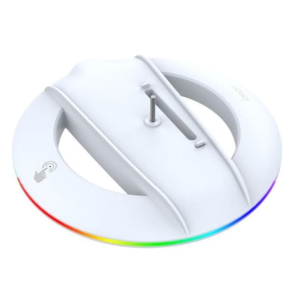 Vertikalt Stöd för PS5 Slim / PS5 Pro med RGB-bakgrundsbelysning Ipega Vit
