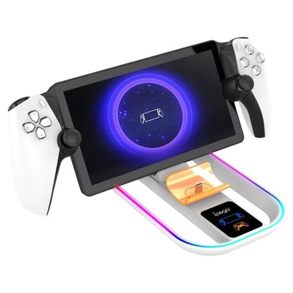Laddstation med RGB för PS Portal Remote Player och PS5-kontroll Ipega Vit
