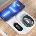 Miniatyrbild 4 av 4: TD® trådlös laddningsbas 3-i-1 Design RGB Mood Light Digital klocka Smart temperaturkontroll