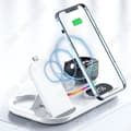 Miniatyrbild 2 av 4: TD® trådlös laddningsbas 3-i-1 Design RGB Mood Light Digital klocka Smart temperaturkontroll