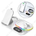 Miniatyrbild 1 av 4: TD® trådlös laddningsbas 3-i-1 Design RGB Mood Light Digital klocka Smart temperaturkontroll