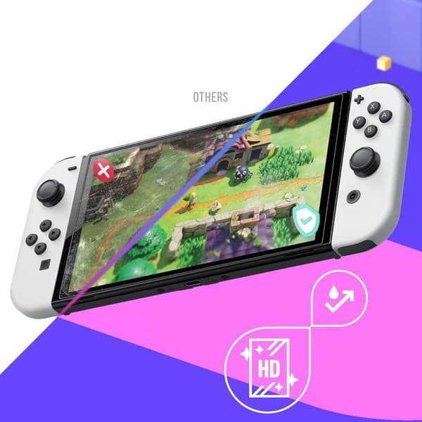 Skyddsglas Nintendo Switch OLED - Oniverse - Härdat glas 9H Blåljusfilter - Slitstarkt skyddsfilm Anti-repor