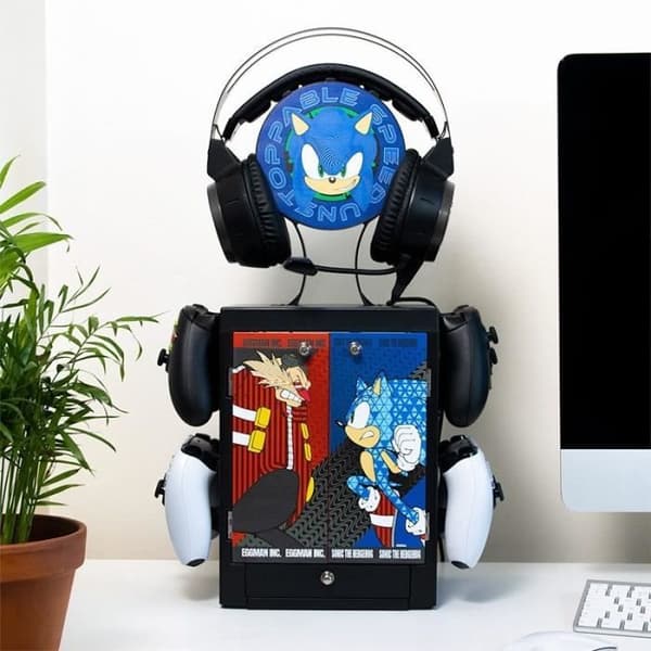 SONIC allt-i-ett skåp - För videospel + headset + kontroller och kablar