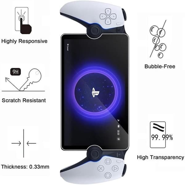 Härdat Glas - Phonillico® - PS5 Portal - Paket med 2 - Rep-resistant - Stötsäker
