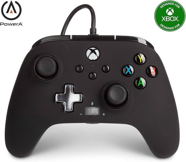 Black Svart PowerA Enhanced Wired Controller for Xbox Series S/X