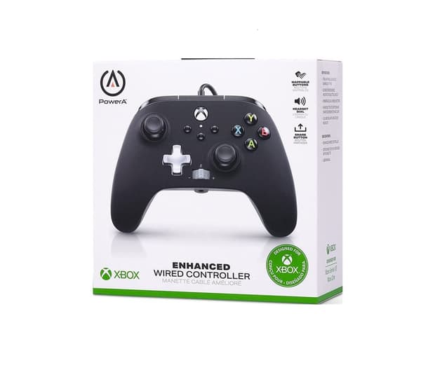 Black Svart PowerA Enhanced Wired Controller for Xbox Series S/X
