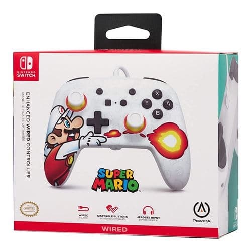 PowerA Super Mario Fire Ball Enhanced Wired Controller for Nintendo Switch