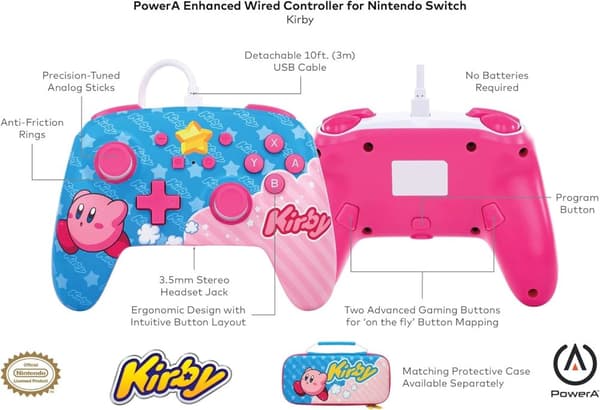 PowerA Kirby Enhanced Wired Controller for the Nintendo Switch