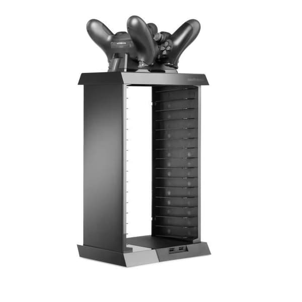 snakebyte PRO laddningstorn och lagring för PS4-kontroller - Charge Tower Pro - Svart - Stöd - USB - PS4