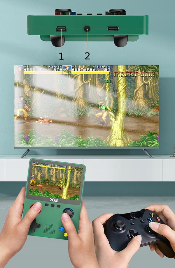RETRO TV-KONSOLLEMulator LINUX Handy 10 000 SPEL 11 SIMULATORER Svart