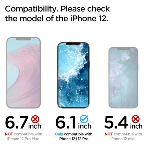 Skärmskydd - GLASTR - EZ Fit - iPhone 12 (Pro) - Härdat glas - Applikator ingår
