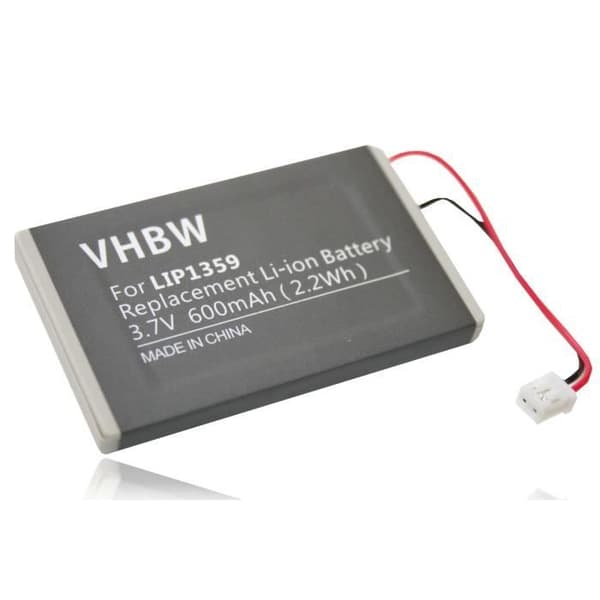 vhbw Li-Ion-batteri 600mAh (3,7V) för SONY Dualshock 3, trådlös handkontroll, CECHZC2E ersätter LIP1359, LIP 1359.