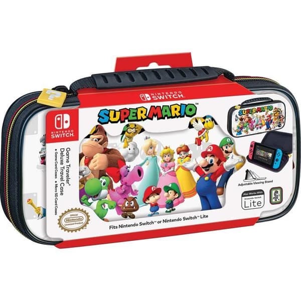 Transportväska - Super Mario - Officiell Deluxe - Svart - Nintendo Switch - Skydd
