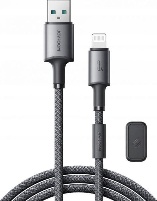 Joyroom - JYR1119 - S-A50 Unlimited Series 3A USB-A / Lightning-kabel med magnetisk organiserare 1,2 m grå