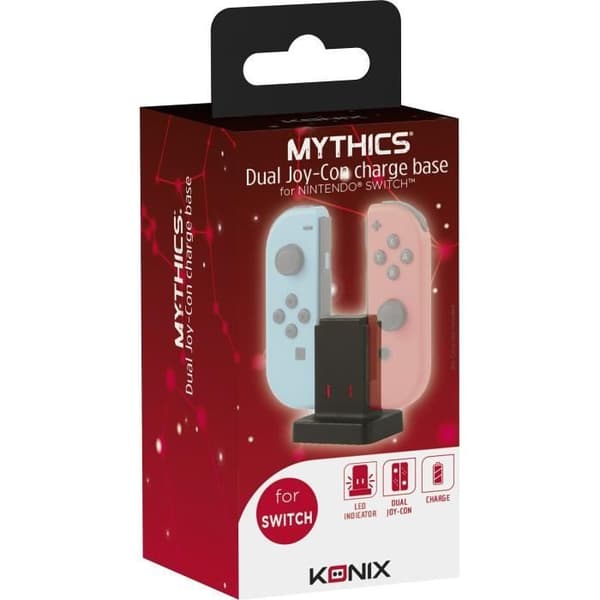Konix Play & Charge for Nintendo Switch - Controller Grip med uppladdningsbart batteri
