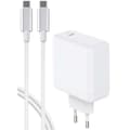 Miniatyrbild 2 av 2: Laddare - Bigben - 65W - Power Delivery - GaN - USB C/USB C-kabel Vit