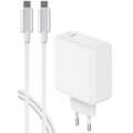 Miniatyrbild 1 av 2: Laddare - Bigben - 65W - Power Delivery - GaN - USB C/USB C-kabel Vit