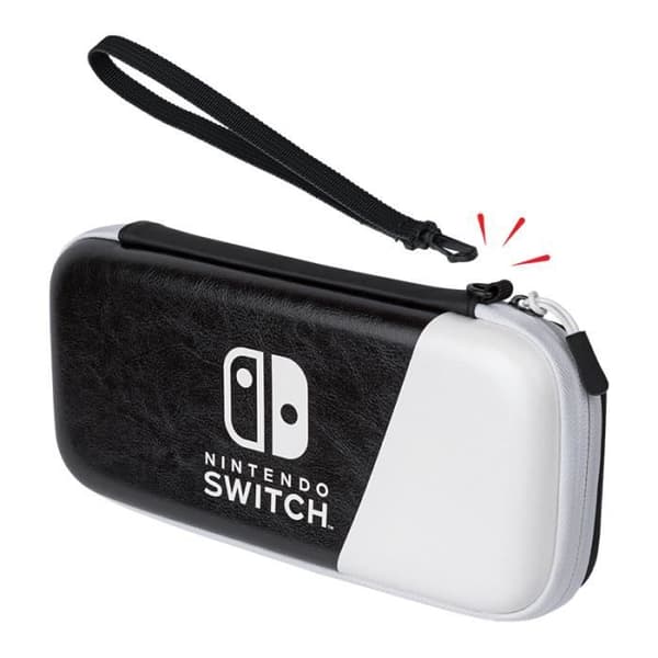 Slim Deluxe svart och vit bärväska för Nintendo Switch / Lite / OLED-konsoler