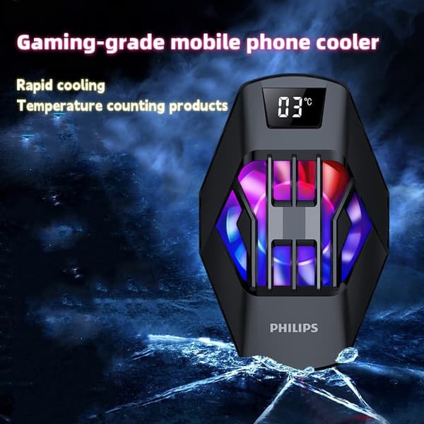 Philips DLK6403B magnetisk telefonkøler, halvlederkøleventilator, lydløs radiator til spil, streaming og universel smartphone-brug