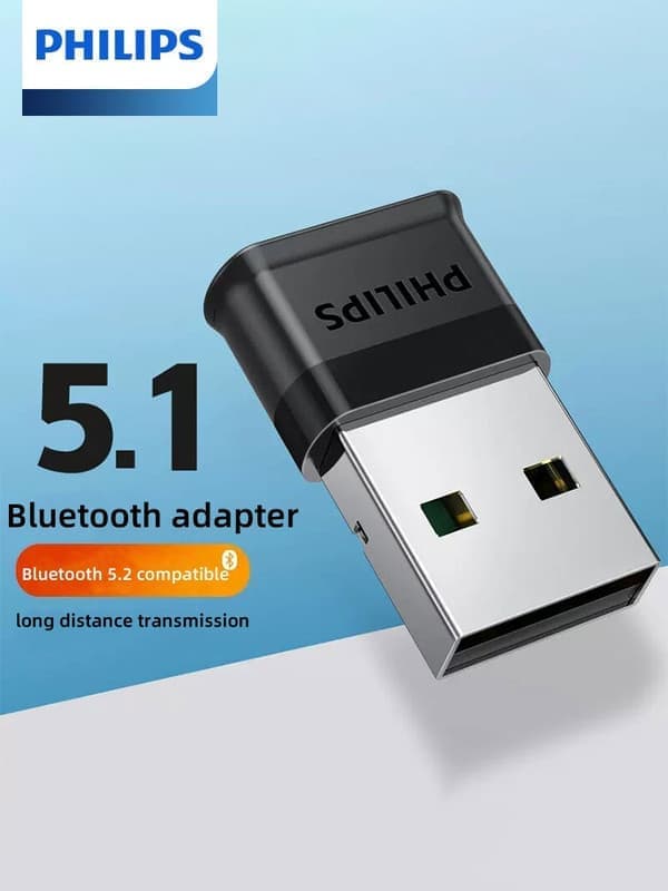 "Philips SWR3301A Bluetooth Adapter 5.1 USB-lähetin ja -vastaanotin Langaton äänisovitin pöytäkoneelle ja kannettavalle tietokoneelle"