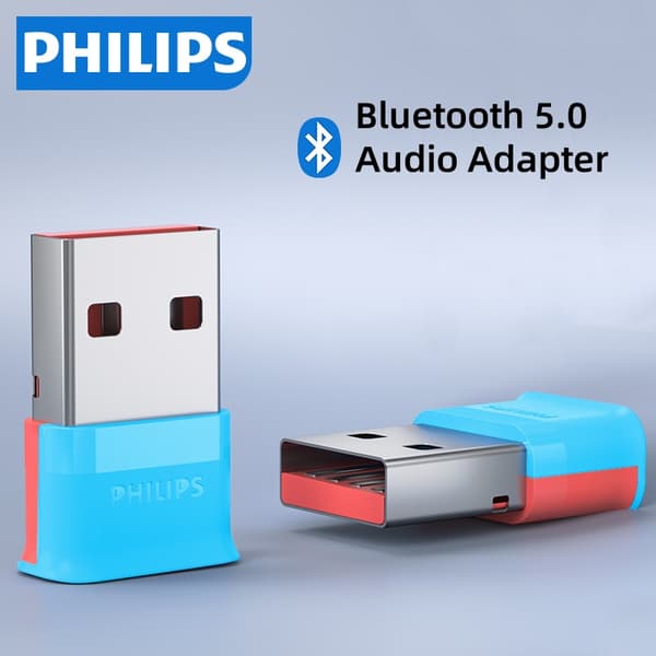 "Philips SWR3301A/93 Bluetooth-adapter 5.0 USB-lydsender og -modtager, plug & play til stationær og bærbar computer"