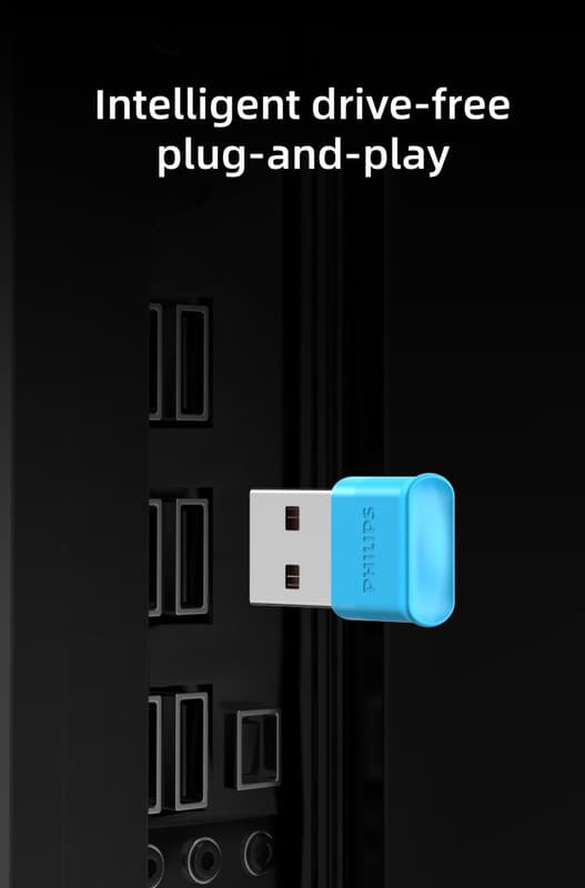 "Philips SWR3301A/93 Bluetooth-adapter 5.0 USB-lydsender og -modtager, plug & play til stationær og bærbar computer"