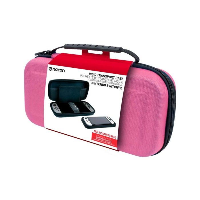Nacon hård transportväska - Kompatibel med Nintendo Switch 2, OLED & Lite | Rosa färg