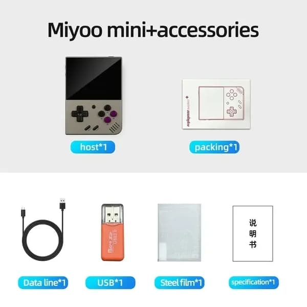 MIYOO Mini Plus bärbar retro handhållen spelkonsol V2 Mini+ 3,5 tums ...