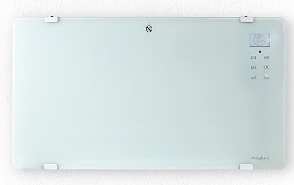 Nedis SmartLife Elradiator | Wi-Fi | Velegnet til badeværelse | Glas panel | 2000 W | 2 Varmeindstillinger | LED | 15 - 35 °C | Justerbar termostat |