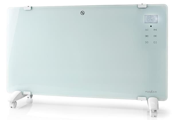 Nedis SmartLife Elradiator | Wi-Fi | Velegnet til badeværelse | Glas panel | 2000 W | 2 Varmeindstillinger | LED | 15 - 35 °C | Justerbar termostat |