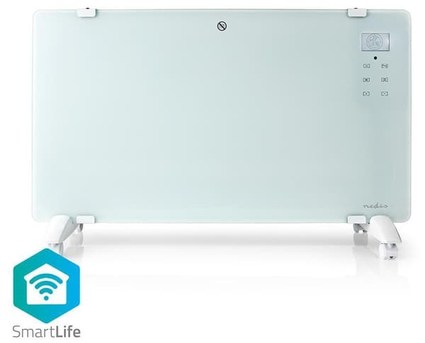 Nedis SmartLife Elradiator | Wi-Fi | Velegnet til badeværelse | Glas panel | 2000 W | 2 Varmeindstillinger | LED | 15 - 35 °C | Justerbar termostat |