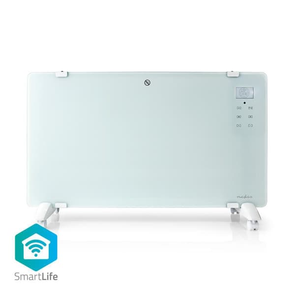 Nedis SmartLife Elradiator | Wi-Fi | Velegnet til badeværelse | Glas panel | 2000 W | 2 Varmeindstillinger | LED | 15 - 35 °C | Justerbar termostat |