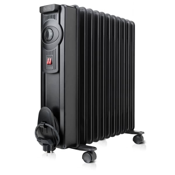 BLACK+DECKER Oil Heater 2300W Black musta