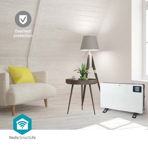 Nedis SmartLife Elradiator | Wi-Fi | 2000 W | 3 Varmeindstillinger | LCD | 5 - 37 °C | Justerbar termostat | Hvid