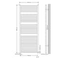 Miniatyrbild 2 av 6: Handduks radiator med värmeelement 900 W ECD Germany Modell Sahara 750 x 1800 mm vit raka sidoanslutning handdukshängare