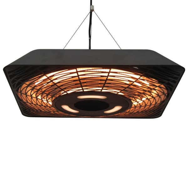 Takvärmare, 800W/1200W/2000W, 45x45x10 cm, Svart