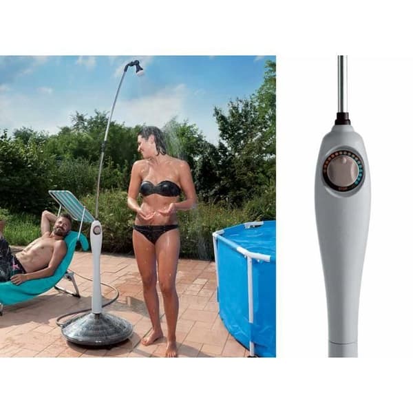 GF Sunny Style Solar Pool Dusch - Grå - Blandare - Integrerad vattentank