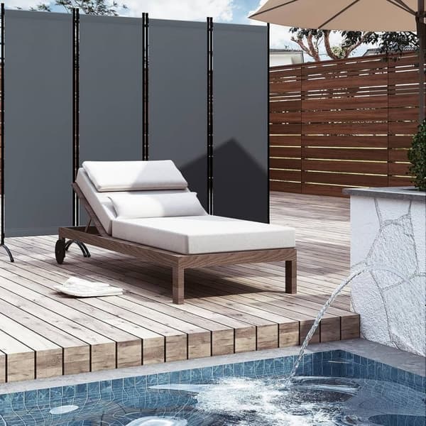 Rootz Room Divider Screen - Privacy Partition - Fold Privacy Screen - PA Coated Stof - 224cm x 181cm - Vejrbestandig - Outdoor Privacy Screen