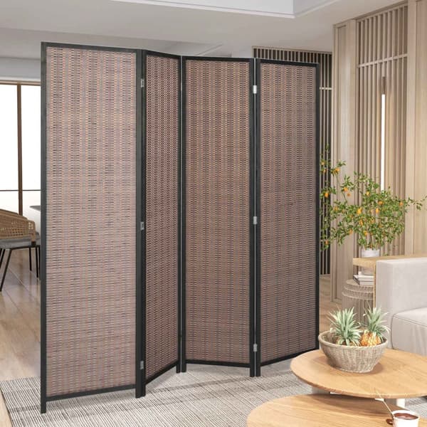 Rootz Wood Screen Room Divider - Foldbar partition - Privatlivsskærm - Forbedrer interiøret - 180 cm x 180 cm brun