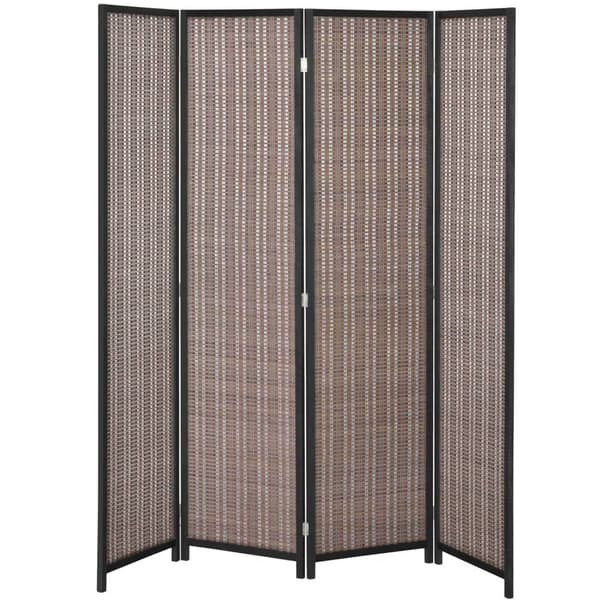 Rootz träskärm rumsdelare - vikbar partition - integritetsskärm - förbättrar interiör - 180 cm x 180 cm brunt