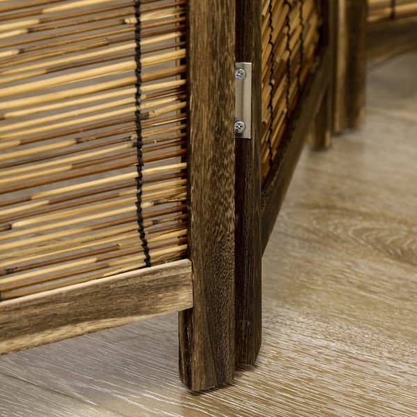 Rootz Wooden Funbing Screen - huoneenjakaja - Tietosuoja -näyttö - Luonnollinen bambupinta - 160L x 170H CM
