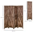 Miniatyrbillede 3 af 7: Rootz Interior Screen 4 Panels - Room Divider - Privacy Screen - Country -Chic Style - 182 x 170 cm - Walnut Finish