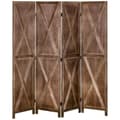 Miniatyrbillede 1 af 7: Rootz Interior Screen 4 Panels - Room Divider - Privacy Screen - Country -Chic Style - 182 x 170 cm - Walnut Finish