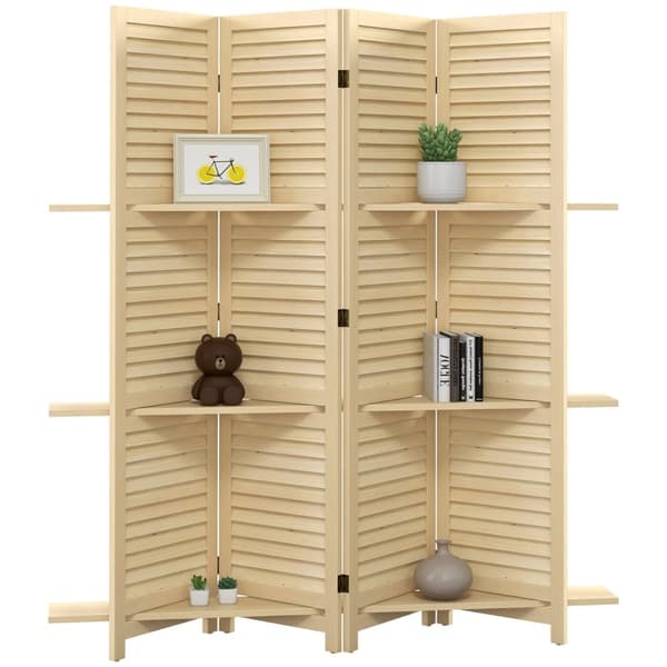 Rootzin sisustushuoneen jakaja - osio - avaruuserotin - 3 hyllyä - Paulownia Wood - 160L x 170H CM