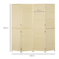 Miniatyrbild 3 av 7: Rootz 4 Panel Bamboo Room Divider - Folding Screen - Privacy Partition - Instant Privacy - 180 x 180 cm